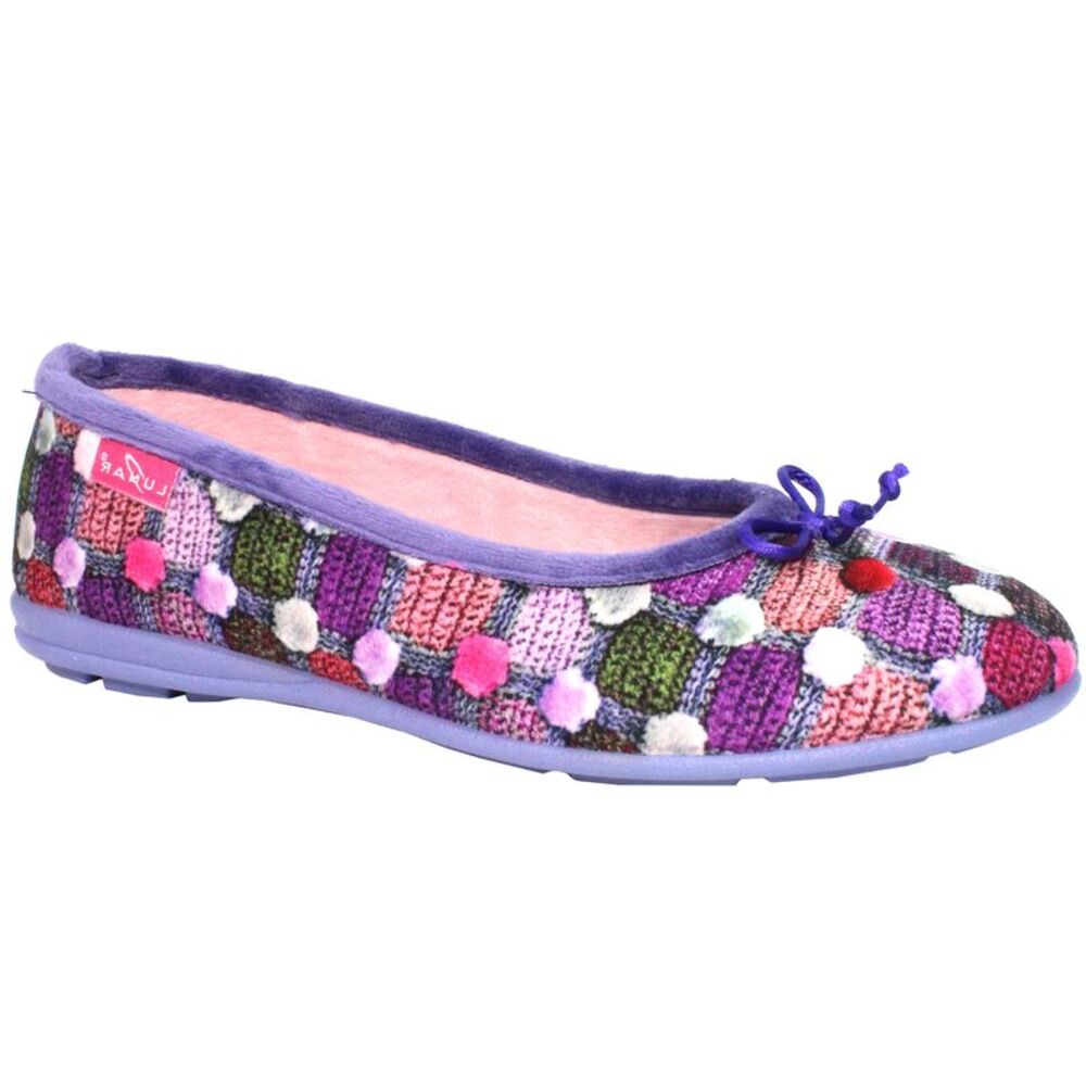 Lunar Womens/Ladies Magic Spotted Slippers / Purple